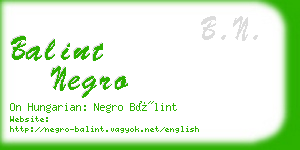 balint negro business card